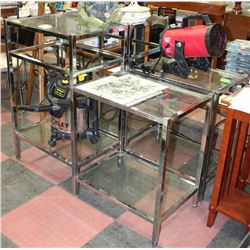 SET OF METAL (STAINLESS STEEL AND GLASS )