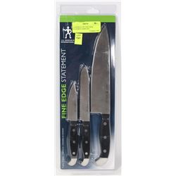 J.A.HENKELS 3PC FINE EDGE STATEMENT KNIFE SET