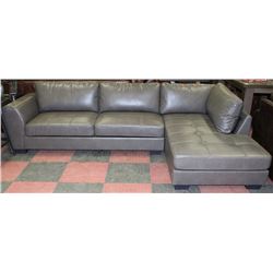 NEW GREY LEATHERETTE 'L' SHAPE SECTIONAL