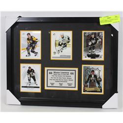 MARIO LEMIEUX  HOCKEY CARDS COLLECTION FRAMED