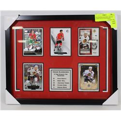 CHICAGO BLACKHAWKS  HOCKEY CARDS COLLECTION FRAMED