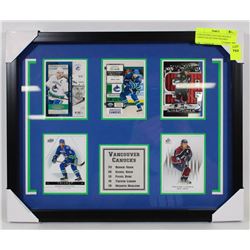 VANCOUVER CANUCKS HOCKEY CARDS COLLECTION FRAMED