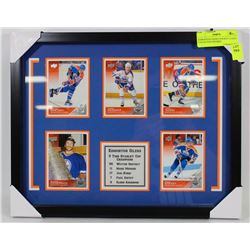 EDMONTON OILERS HOCKEY CARDS COLLECTION FRAMED