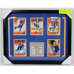 EDMONTON OILERS HOCKEY CARDS COLLECTION FRAMED