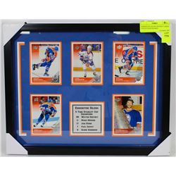 EDMONTON OILERS HOCKEY CARDS COLLECTION FRAMED