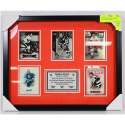 GORDIE HOWE HOCKEY CARDS COLLECTION FRAMED