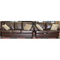 1495 BROWN BONDED LEATHER NAILHEAD