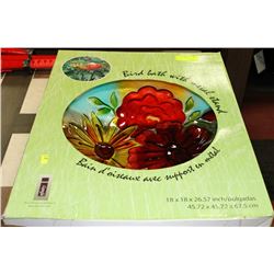 DECORATIVE GLASS BOWL BIRD BATH