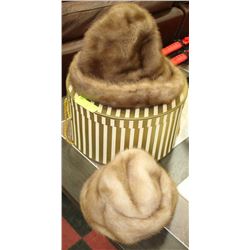2 MINK FUR HATS