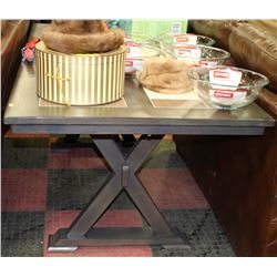 NEW WOOD AND TILE TOP KITCHEN TABLE