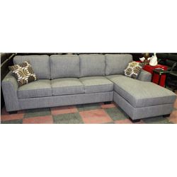 NEW GREY FABRIC SECTIONAL WITH ACCENT CUSHIONS