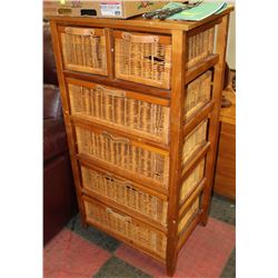 RATTAN DRESSER WITH 6 BASKETS