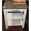 Image 1 : KITCHEN CABINET W/ MARBLE TOP ON WHEELS