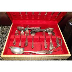 ASSORTED SILVER PLATED SPOONS, FORKS ETC