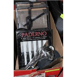 MISC UTENSILS WITH PADERNO STEAK KNIFE SET AND
