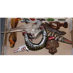 DECORATIVE WOODEN ANIMAL COLLECTION-WOLF, MONKEYS