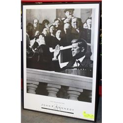 FRAMED PRINT OF JOHN F KENNEDY INAUGURATION