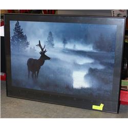 BIG BUCK IN THE MIST FRAMED PICTURE 24"X32"
