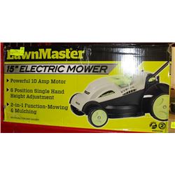 LAWNMASTER 15"ELECTRIC 10 AMP MOWER