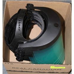 LOT OF 5 FULL FACE SHIELDS WITH ADJUSTABLE HEAD