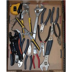 FLAT OF TOOLS INCL. CRESCENT WRENCHES,