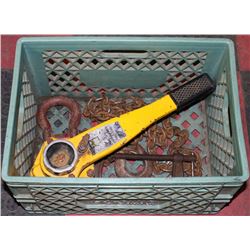 GREEN CRATE W/2 TON LEVER CHAIN HOIST