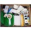 Image 1 : BOX W/BAKING & HOUSEHOLD ACCESSORIES