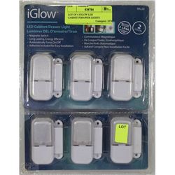 LOT OF 6 IGLOW LED CABINET/DRAWER LIGHTS