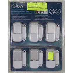 LOT OF 6 IGLOW LED CABINET/DRAWER LIGHTS