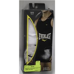 EVERLAST 2 PACK MENS TANK TOPS - WHITE -SIZE MED