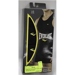 EVERLAST 2 PACK MENS TANK TOPS - BLACK-SIZE LARGE