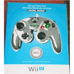 WII WIRED FIGHT PAD ,METAL MARIO CONTROLLER