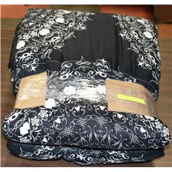 MAINSTAYS DOUBLE/QUEEN COMFORTER,BLACK WITH WHITE