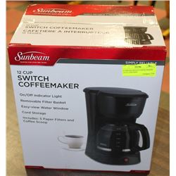 SUNBEAM SWITCH COFFEE MAKER 12CUP ,CHECKED