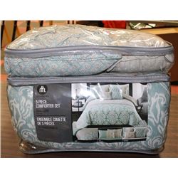 HOMETRENDS COMFORTER REVERSIBLE 5PC SET ,DOUBLE/