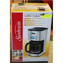 SUNBEAM 12 CUP STAINLESS STEEL PROGAMMABLE COFFEE