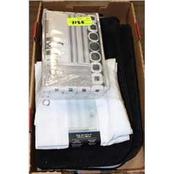 FABRIC SHOWER CURTAIN,GREY & WHITE WITH BATH