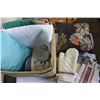 Image 1 : BOX OF NEW OVEN MITS, DISHCLOTHS, PILLOWS, ETC.