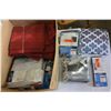 Image 1 : BOX OF NEW ASSORTED CURTAINS, SHEETS, COVERS, ETC.
