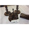 Image 2 : WOODEN CONDIMENT SET AND CANDLESTICKS
