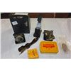 Image 1 : LOT OF VINTAGE CAMERA ITEMS AND BULOVA CLOCK