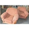 Image 1 : PAIR OF VINTAGE OVER STUFFED ARMCHAIRS