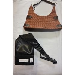 DANIER LEATHER OVER SHOULDER BAG AND NINE WEST DESIGNER BAG