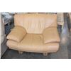 Image 2 : LEATHER LOVESEAT CHAIR AND OTTOMAN