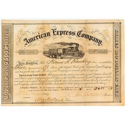 American Express Company Stock Certificate with Homer B Hawkins Signature
