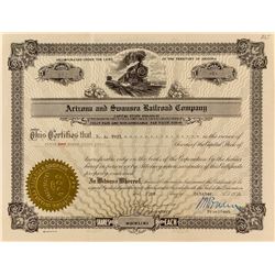 Arizona & Swansea Railroad Company Stock Certificate