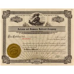 Arizona & Swansea Railroad Company Stock Certificate 2