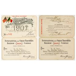 International & Great Northern Railroad Annual Passes (1907 & 1909)