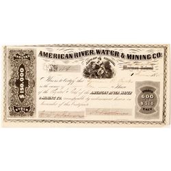 American River Water & Mining Comp. Stock Certificate