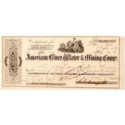 American River Water & Mining Comp. Stock Certificate